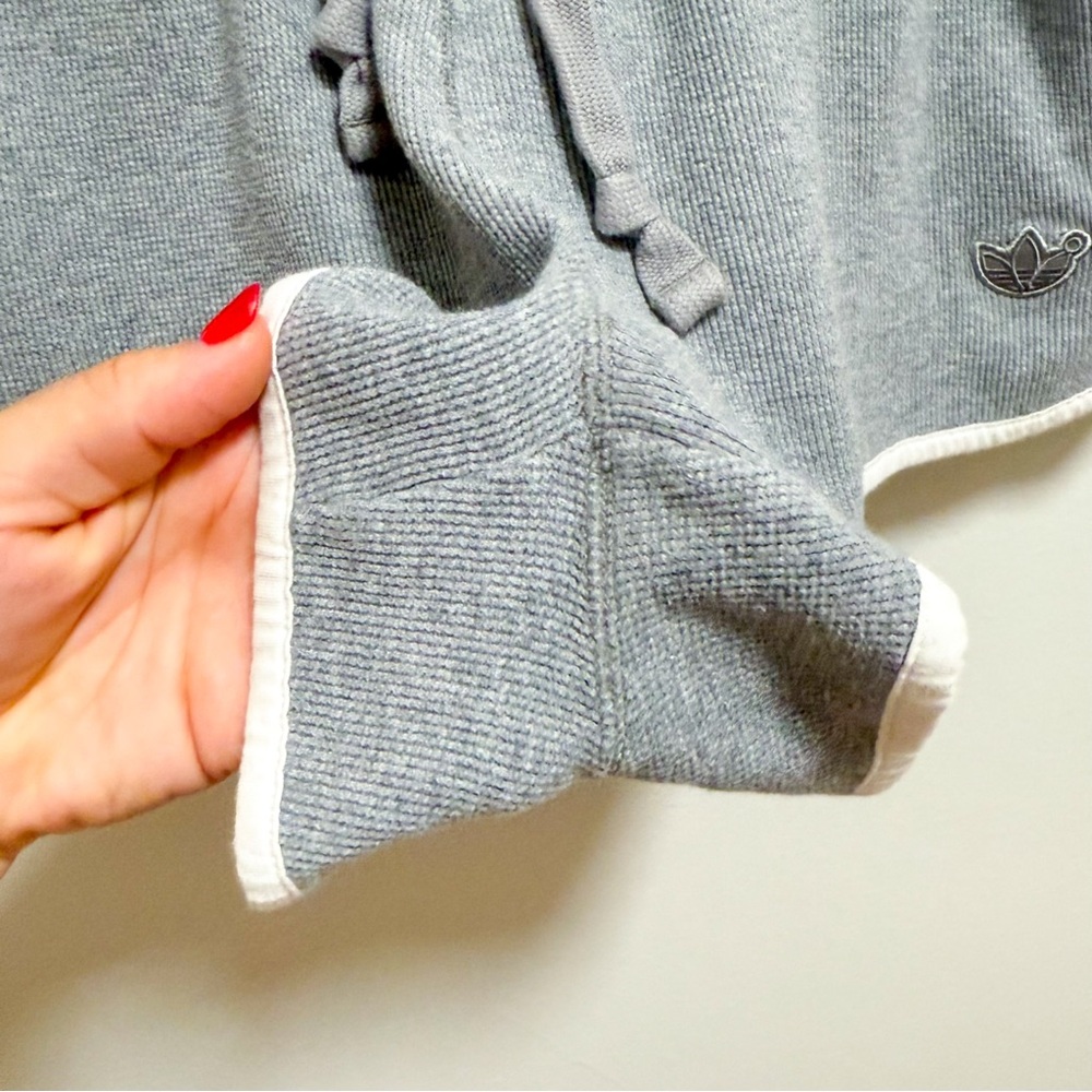 Adidas originals blue version waffle knit crop top dolphin hem shorts set gray M - Picture 12 of 16
